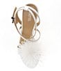 Color:Optic White - Image 5 - Whitby Leather Feather Pom-Pom Dress Sandals