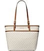 Michael Kors Winston Medium Pocket Contrast Trim Tote Bag, Color:Vanilla/Acorn - Image 1