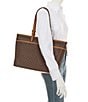 Michael Kors Winston Nylon Signature Logo Large Multifunction Pocket Tote Bag, Color:Brown/Acorn - Image 4