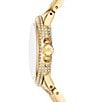 Color:Gold - Image 2 - Women's Camille Crystal Pav Three-Hand Gold-Tone Stainless Steel Bracelet Watch