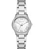 Color:Silver - Image 1 - Women's Crystal Sage Three-Hand Stainless Steel Bracelet Watch