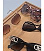 Color:Black - Image 4 - Women's Dupont 58mm Cat Eye Sunglasses
