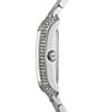 Color:Silver - Image 2 - Women's Crystal Emery Three-Hand Stainless Steel Bracelet Watch