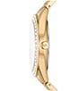 Color:Gold - Image 3 - Women's Harlowe Three-Hand Analog Gold-Tone Stainless Steel Bracelet Watch