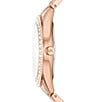 Color:Rose Gold - Image 3 - Women's Harlowe Three-Hand Analog Rose Gold-Tone Stainless Steel Bracelet Watch