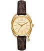 Michael Kors Women's Leia Three-Hand Leather Strap Watch - Image 1