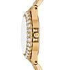 Color:Gold - Image 2 - Women's Lennox Three-Hand Gold-Tone Leopard Print Stainless Steel Bracelet Watch