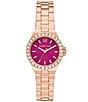 Color:Rose Gold - Image 1 - Women's Lennox Three-Hand Rose Gold Tone Stainless Steel Bracelet Watch