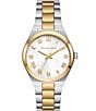 Color:Two Tone - Image 1 - Women's Lennox Three-Hand Two-Tone Stainless Steel Bracelet Watch