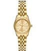 Color:Gold - Image 1 - Women's Lexington Three-Hand Gold Tone Stainless Steel Bracelet Watch