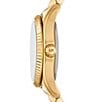 Color:Gold - Image 2 - Women's Lexington Three-Hand Gold Tone Stainless Steel Bracelet Watch