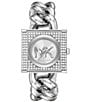 Color:Silver - Image 1 - Women's MK Chain Lock Three-Hand Stainless Steel Bracelet Watch