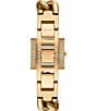 Color:Gold - Image 2 - Women's MK Chain Lock Three-Hand Stainless Steel Bracelet Watch