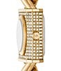 Color:Gold - Image 3 - Women's MK Chain Lock Three-Hand Stainless Steel Bracelet Watch