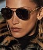 Color:Light Gold - Image 4 - Women's Mk1121 58mm Pilot Sunglasses
