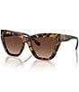 Color:Dark Tortoise - Image 1 - Women's MK2211U 57mm Polarized Tortoise Cat Eye Sunglasses