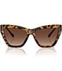 Color:Dark Tortoise - Image 2 - Women's MK2211U 57mm Polarized Tortoise Cat Eye Sunglasses