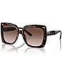 Michael Kors MK2213 57mm Tortoise Square Sunglasses, Color:Dark Tortoise - Image 1