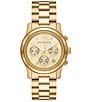 Color:Gold - Image 1 - Women's Runway Chronograph Gold-Tone Stainless Steel Bracelet Watch
