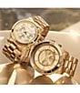 Color:Gold - Image 4 - Women's Runway Chronograph Gold-Tone Stainless Steel Bracelet Watch