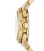 Color:Gold - Image 2 - Women's Runway Chronograph Pave Gold Tone Stainless Steel Bracelet Watch