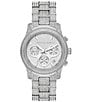 Color:Silver - Image 1 - Women's Runway Chronograph Pave Stainless Steel Bracelet Watch