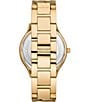 Color:Gold - Image 3 - Women's Runway Three Hand Gold-Tone Stainless Steel Bracelet Watch