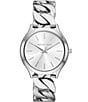 Color:Silver - Image 1 - Women's Runway Three-Hand Stainless Steel Bracelet Watch