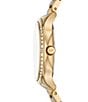 Color:Gold - Image 2 - Women's Sage Crystal Embellished Three-Hand Gold-Tone Stainless Steel Bracelet Watch