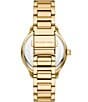 Color:Gold - Image 3 - Women's Sage Crystal Embellished Three-Hand Gold-Tone Stainless Steel Bracelet Watch