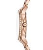 Color:Rose Gold - Image 2 - Women's Sage Three Hand Crystal Rose Gold Tone Stainless Steel Bracelet Watch