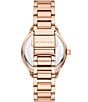 Color:Rose Gold - Image 3 - Women's Sage Three Hand Crystal Rose Gold Tone Stainless Steel Bracelet Watch
