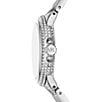 Color:Silver - Image 2 - Women's Silver Camille Three-Hand Pave Stainless Steel Crystal Quilted Bracelet Watch