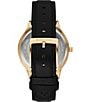 Color:Black - Image 3 - Women's Slim Runway Three-Hand Black Leather Watch