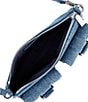 Michael Kors Zoe Denim Buckle Detail Small Convertible Pouchette, Color:Union Wash - Image 3
