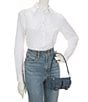 Michael Kors Zoe Denim Buckle Detail Small Convertible Pouchette, Color:Union Wash - Image 4