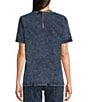 Color:Indigo - Image 2 - MICHAEL Michael Kors Acid Wash Jersey Knit Crew Neck Short Sleeve Relaxed Fit Coordinating Tee
