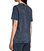 Color:Indigo - Image 5 - MICHAEL Michael Kors Acid Wash Jersey Knit Crew Neck Short Sleeve Relaxed Fit Coordinating Tee