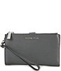 Michael Kors Adele Double-Zip Silver-Tone Wristlet, Color:Slate - Image 1