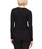 Michael Kors MICHAEL Michael Kors Astor Stud Faux Wrap Top, Color:Black - Image 2
