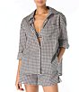 MICHAEL Michael Kors Boho Gingham Button Front Shirt Swim Cover-Up & Boho Gingham Elastic Waist Pull-On Short Swim Cover-Up - Image 3
