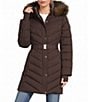 MICHAEL Michael Kors Chevron Pattern Stand Collar Removable Hood Belted Zip Front Puffer - Image 2