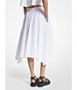 Color:White - Image 6 - MICHAEL Michael Kors Cotton Poplin High-Low Hem A-Line Midi Skirt