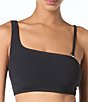MICHAEL Michael Kors Crepe Solid Texture One Shoulder Swim Top & Texture Oval Link High Waist Swim Bottom - Image 3