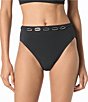MICHAEL Michael Kors Crepe Solid Texture One Shoulder Swim Top & Texture Oval Link High Waist Swim Bottom - Image 5