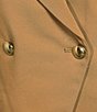 Color:Dark Camel - Image 5 - MICHAEL Michael Kors Double Breasted Cotton Stretch Peak Lapel Blazer
