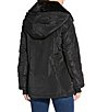 Michael Kors MICHAEL Michael Kors Faux Fur Stand Collar Long Sleeve Water Resistant Snap Front Active Jacket, Color:Black - Image 2