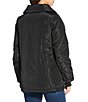 Michael Kors MICHAEL Michael Kors Faux Fur Stand Collar Long Sleeve Water Resistant Snap Front Active Jacket, Color:Black - Image 4