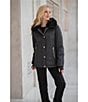 Michael Kors MICHAEL Michael Kors Faux Fur Stand Collar Long Sleeve Water Resistant Snap Front Active Jacket, Color:Black - Image 6