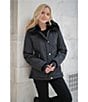 Michael Kors MICHAEL Michael Kors Faux Fur Stand Collar Long Sleeve Water Resistant Snap Front Active Jacket, Color:Black - Image 8